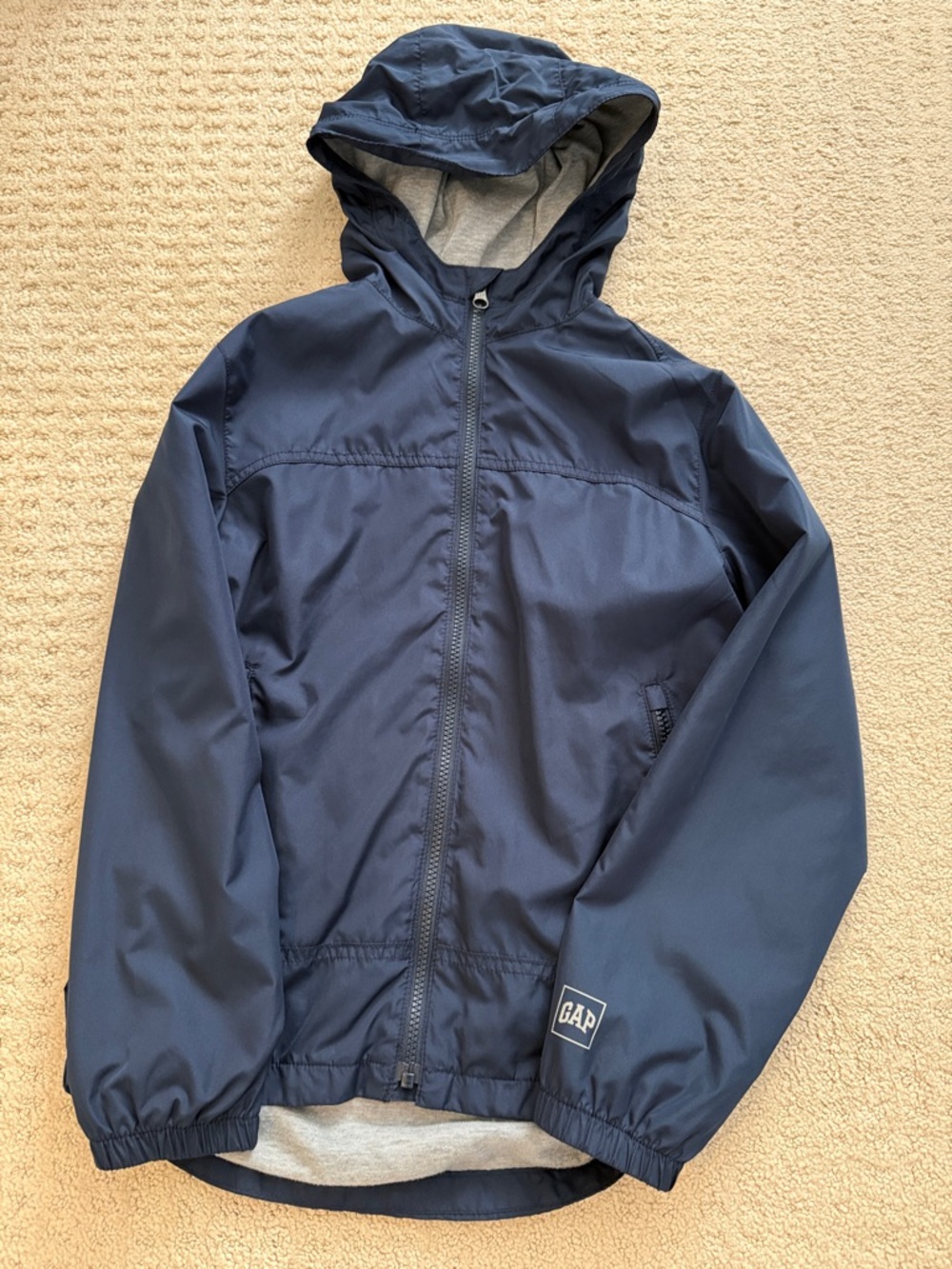 GAP Kids Navy Hooded Rain/Windbreaker Jacket Size 10